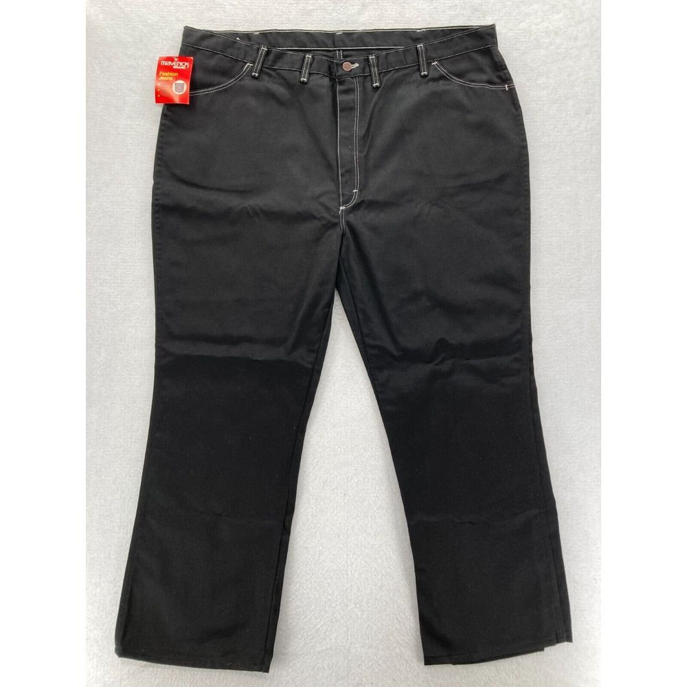 Vintage Maverick Jeans Mens 46x30 Relaxed Fit Straight Leg Black Denim USA NWT